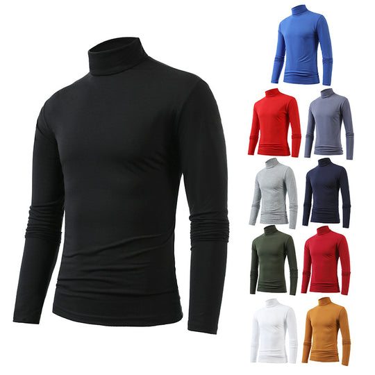 Herren nan schlankes Rollkragen-Langarmshirt aus feinem Baumwoll-Stretch Slim Fit EB