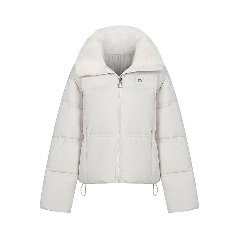 Damen Stylische gefütterte Winterjacke mit abnehmbarem Kragen EB
