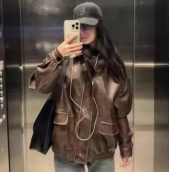 Damen modische oversized jacke mit strukturiertem Design EB