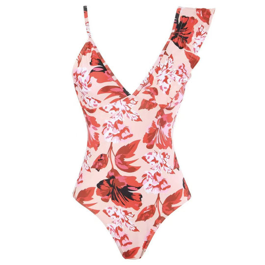 Damen Badeanzug mit floralem Design und passendem Rock EB