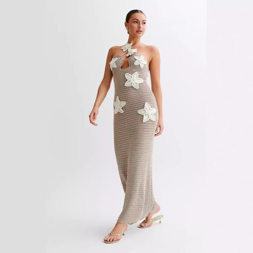 Damen Häkelkleid mit floralem Design EB