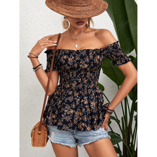 Damen Blumenshirt mit Peplum-Design EB