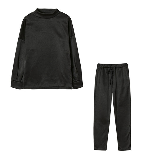 Damen Sportliches Jogginganzug-Set mit komfortablem Schnitt und hohem Kragen EB
