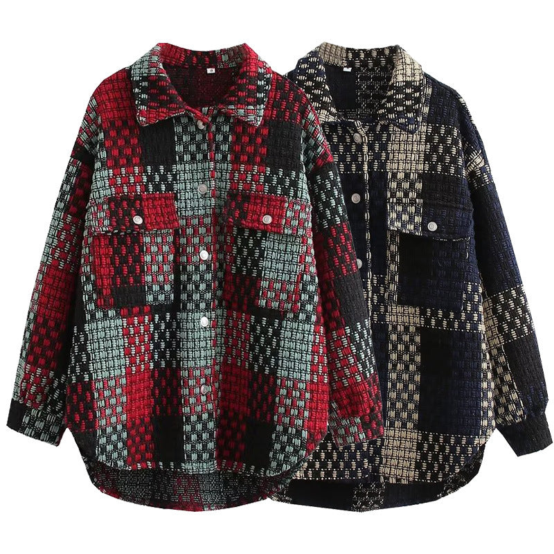 Damen Übergangsjacke im Patchwork-Design mit praktischen Taschen und lässigem Schnitt EB