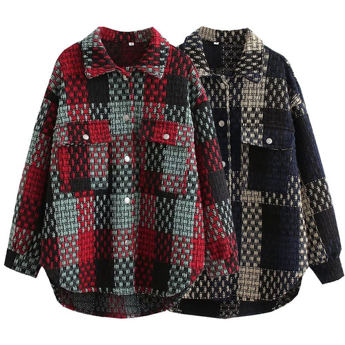 Damen Übergangsjacke im Patchwork-Design mit praktischen Taschen und lässigem Schnitt EB
