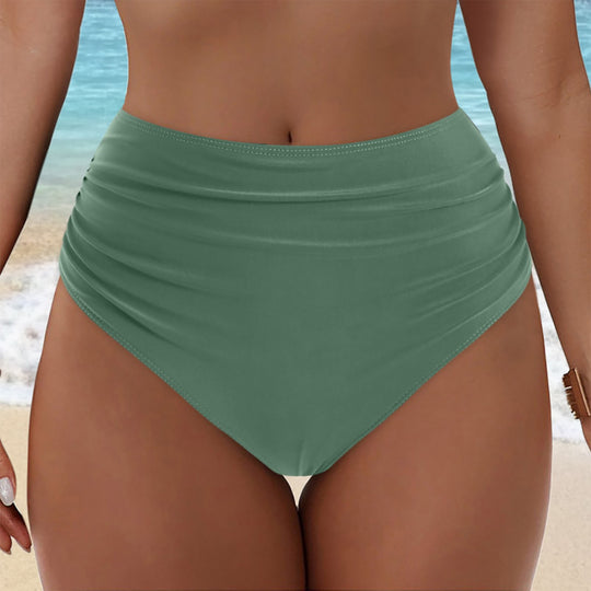 Damen Hochgeschnittenes Bikini-Höschen mit Rüschendetails EB