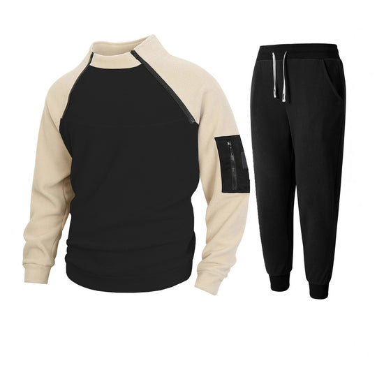 Herren Sportliches Oberteil mit funktionalem Reißverschluss und komfortabler Jogginghose EB