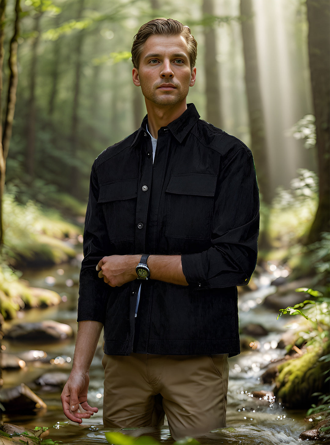 Herren strapazierfähige Utility-Jacke mit praktischen Taschen EB