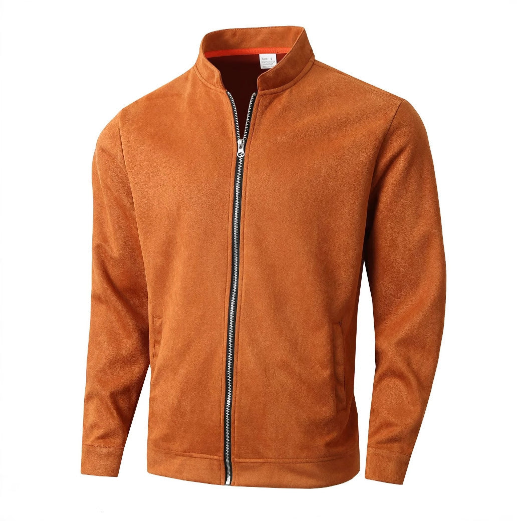 Herren Fleecejacke mit Stehkragen und seitlichen Taschen EB