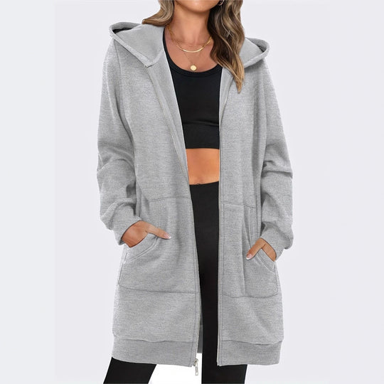 Damen Kapuzensweatjacke mit großzügigen Taschen von EB
