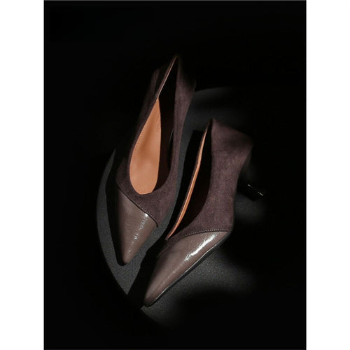 Damen spitze Pumps mit elegantem Veloursleder EB