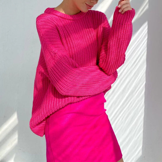 Damen Oversized Strickpullover mit strukturiertem Muster EB