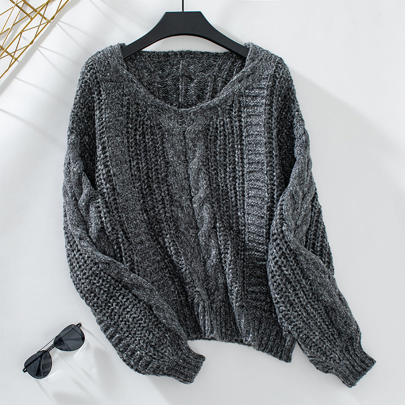 Damen Grobstrickpullover mit oversized Schnitt und Zopfmuster EB