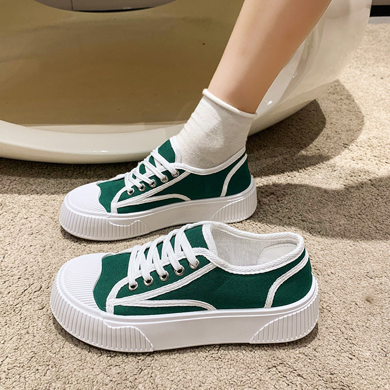 Damen Modische Sneakers mit erhöhtem Sohlenprofil und stylischem Design EB