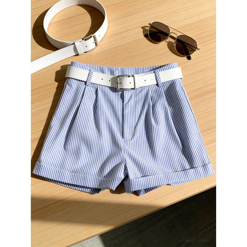 Damen Shorts mit gestreiftem Design und bequemer Passform EB