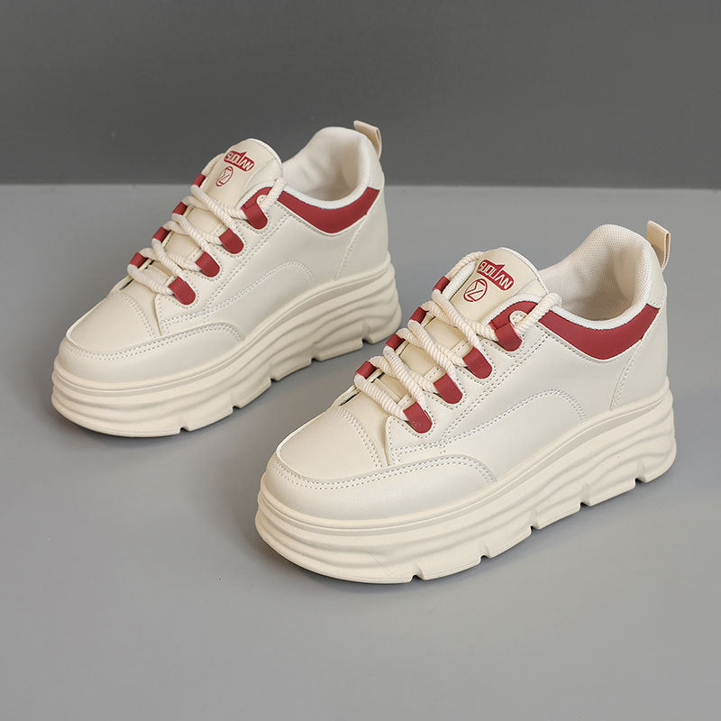 Damen Plattform Sneakers mit modischer Gummisohle und atmungsaktiver Oberkonstruktion EB