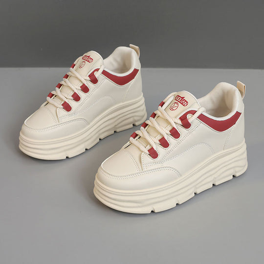 Damen Plattform Sneakers mit modischer Gummisohle und atmungsaktiver Oberkonstruktion EB
