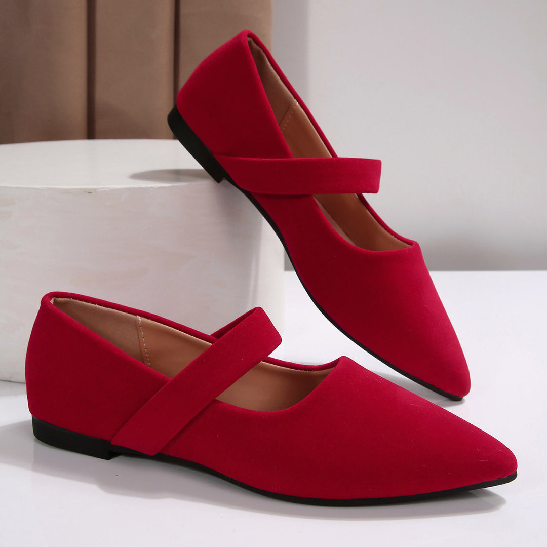 Damen Bequeme Ballerinas mit modischem Riemen EB