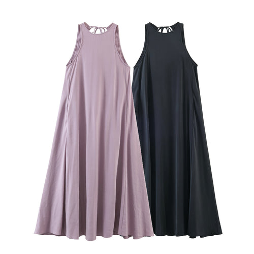 Damen Maxikleid mit elegantem Rückenausschnitt und schwingendem Schnitt EB