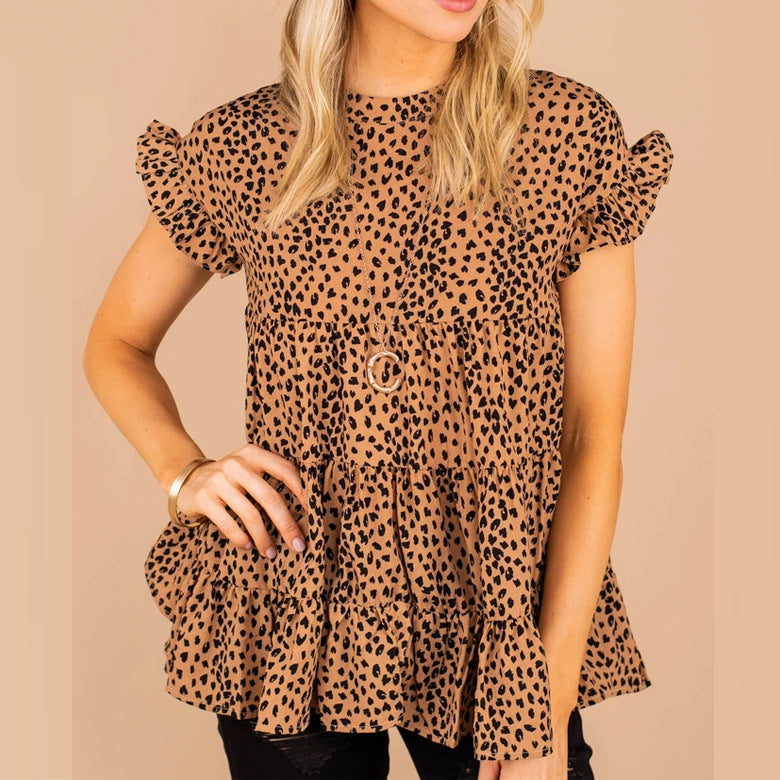Damen Luftiges Oberteil mit Volantdetails EB