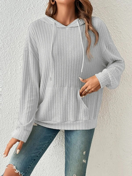 Damen Kapuzenpullover mit strukturiertem Design und praktischen Eingrifftaschen EB