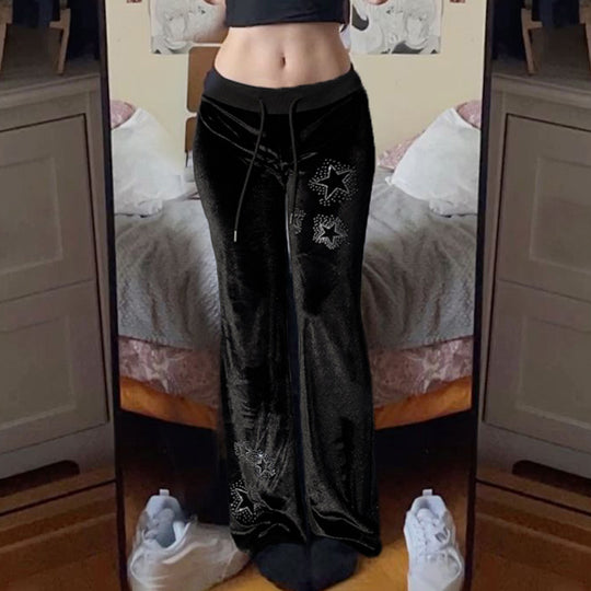 Damen Flare Jogginghose mit funkelnden Sternenapplikationen EB