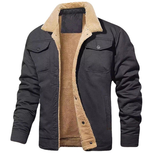Herren gefütterte Steppjacke im Utility-Stil mit warmem Innenfutter EB