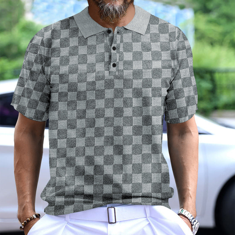 Herren Polo-Shirt mit strukturiertem Design und komfortablem Stehkragen EB