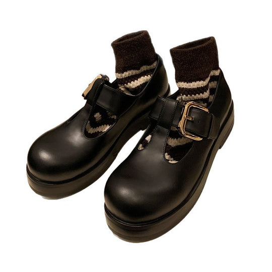 Damen elegante Mary Jane Schuhe mit modischem Schnallenverschluss EB