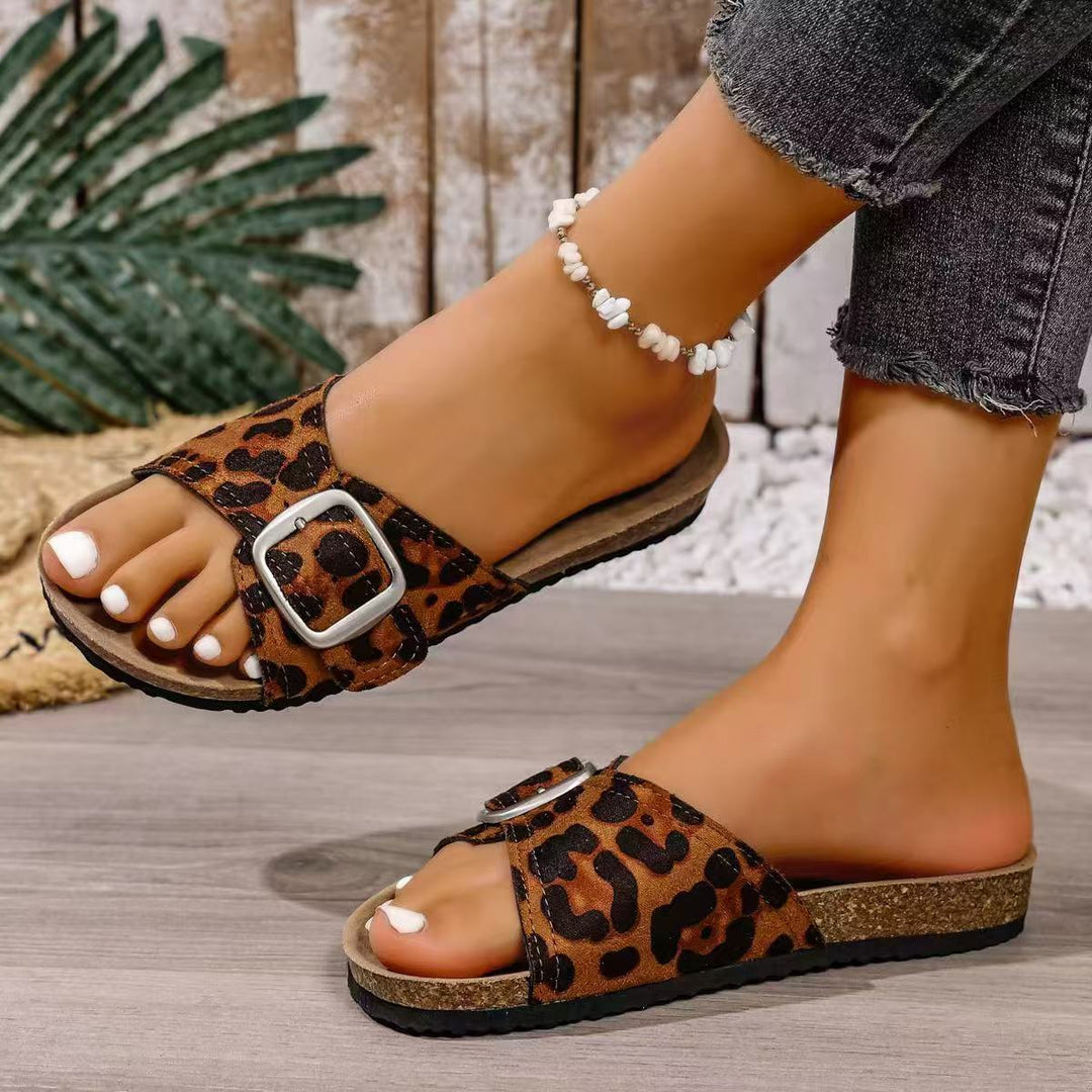 Damen komfortable Riemchensandalen mit modischem Schnallen-Design EB