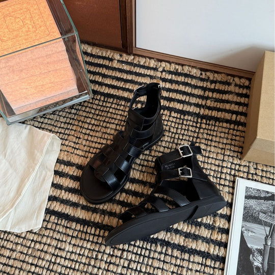 Damen Sandalen mit verstellbaren Riemen und rutschfester Sohle EB