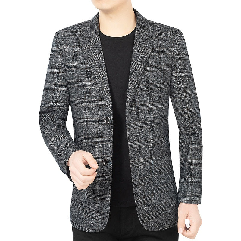 Herren Business-Casual Sakko mit Glencheck und leichtem Stretch EB