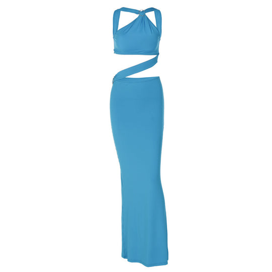 Damen Elegantes Wickelkleid mit schulterfreiem Design und figurbetontem Schnitt EB