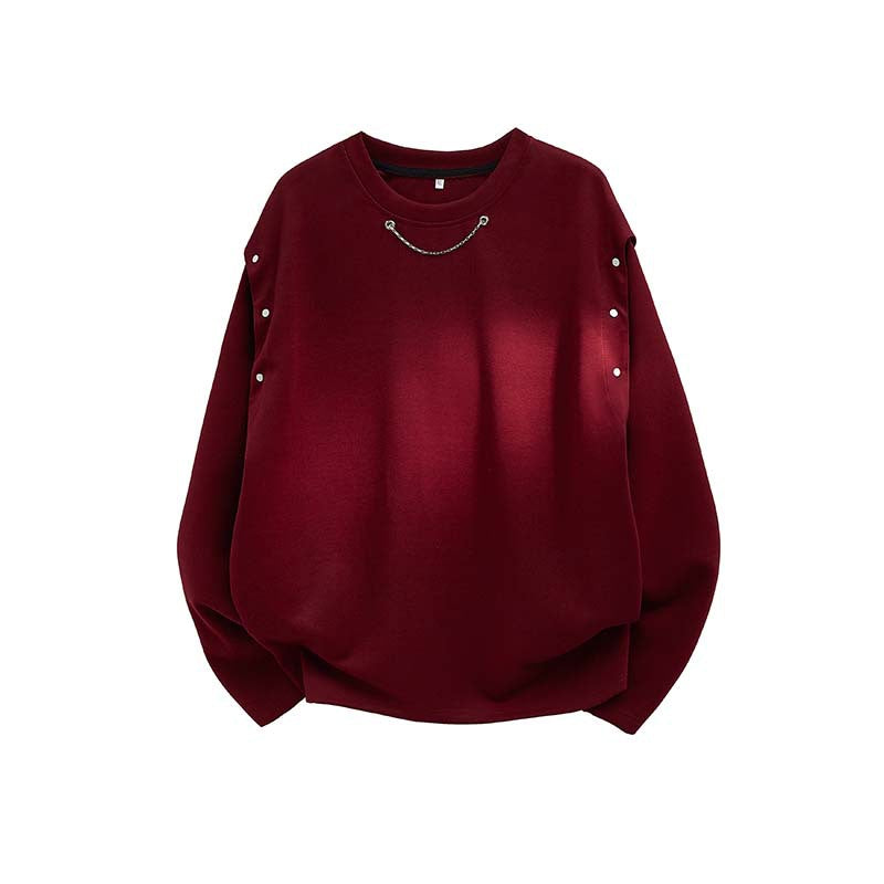 Damen trendiger Oversized Pullover mit dekorativen Knopfdetails EB