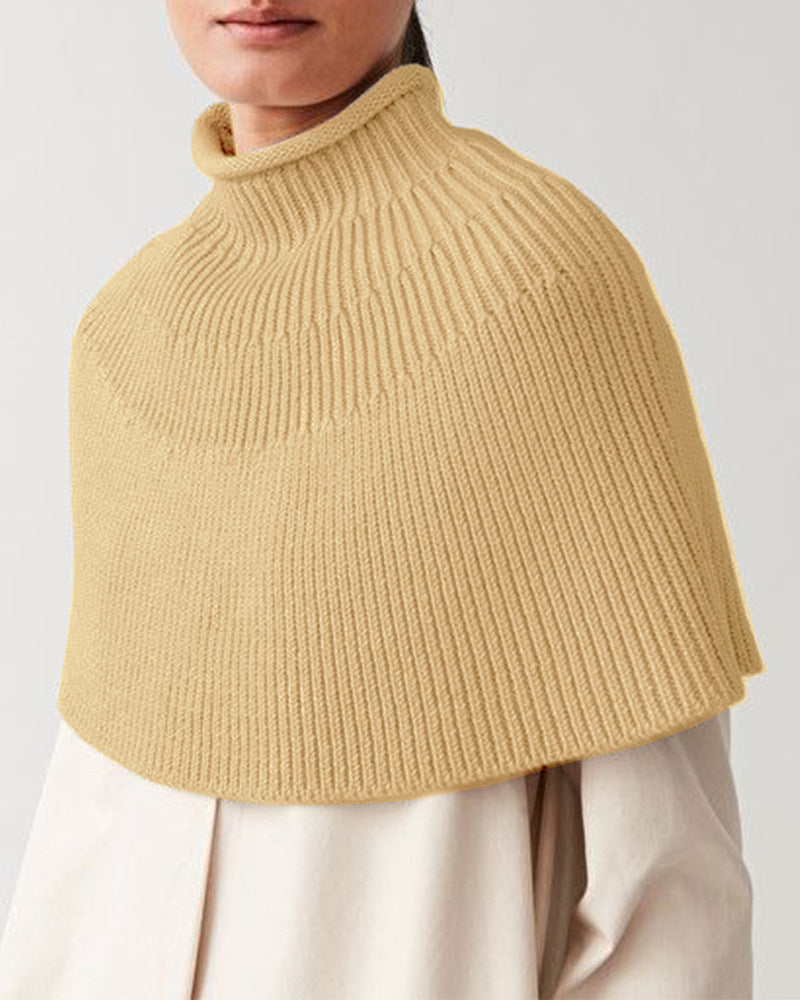 Damen Strickcape mit hochgeschlossenem Kragen EB