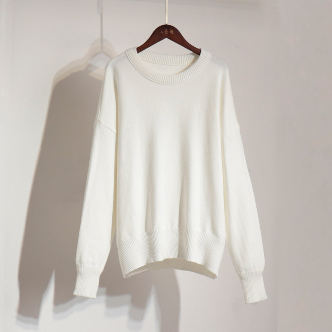 Damen Bequemer Oversized Pullover aus hochwertigem Strick EB