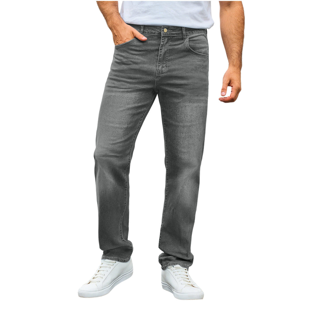 Herren nan lässige Straight-Leg-Jeans mit mittlerer Bundhöhe und Komfortstretch EB