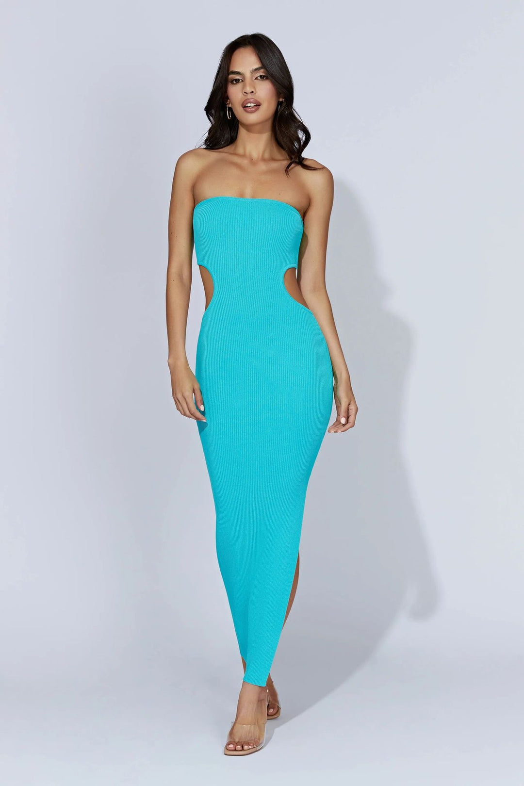 Damen figurbetontes Langarmkleid mit Cut-Outs EB