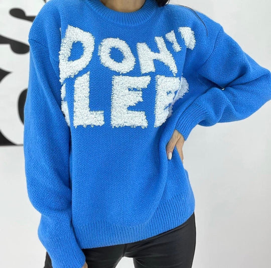Damen Kuscheliger Statement-Pullover mit Motiv EB
