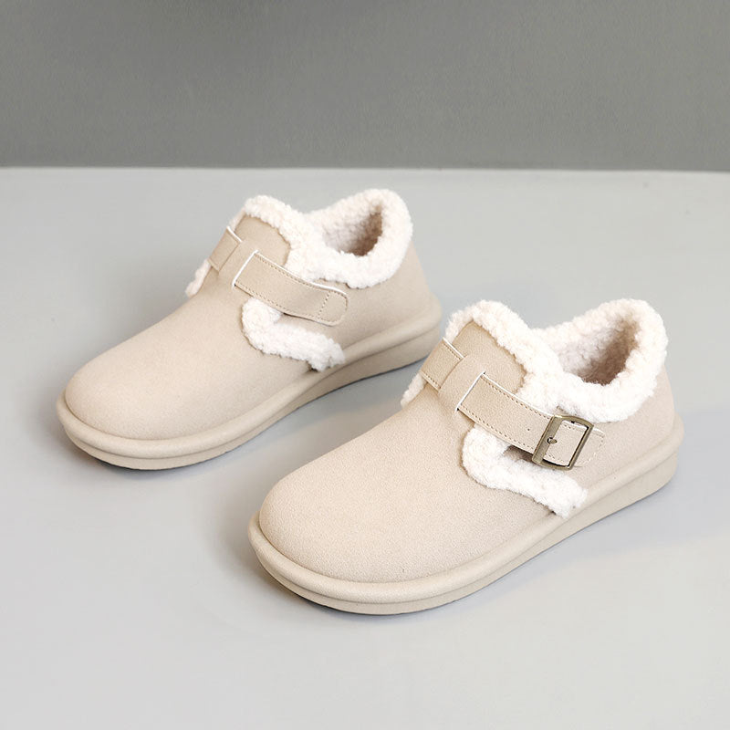 Damen Hausschuhe mit warmem Fleece-Futter und verstellbarem Riemen EB