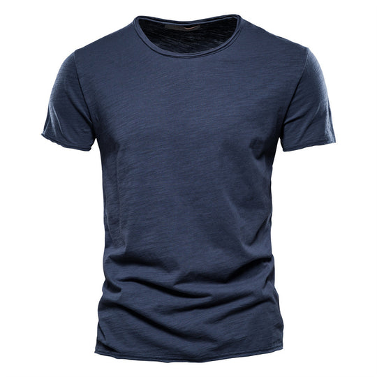 Herren nan leichtes Baumwollshirt mit Rundhalsausschnitt und schlanker Passform EB