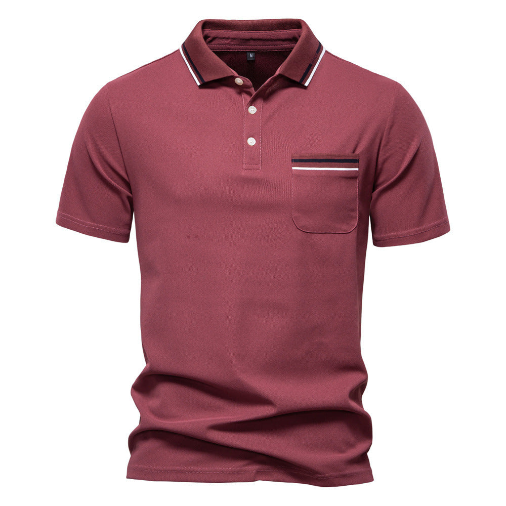 Herren nan modernes Poloshirt mit aufgesetzter Brusttasche und Kontrastbesatz am Polokragen EB