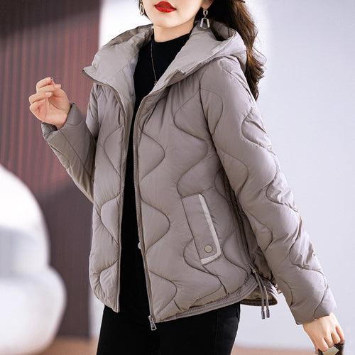 Damen isolierte Pufferjacke mit hohem Kragen und praktischen Reisverschlusstaschen EB