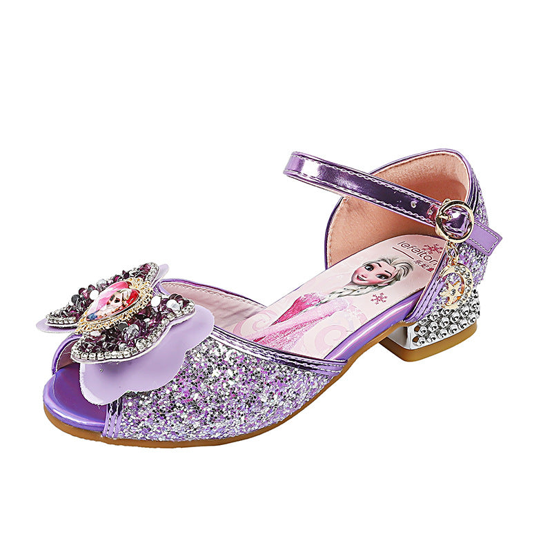 Mädchen Glitzernde Prinzessinnen Ballerinas mit dekorativem Blumenmotiv EB
