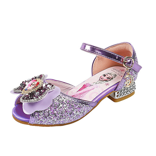 Mädchen Glitzernde Prinzessinnen Ballerinas mit dekorativem Blumenmotiv EB