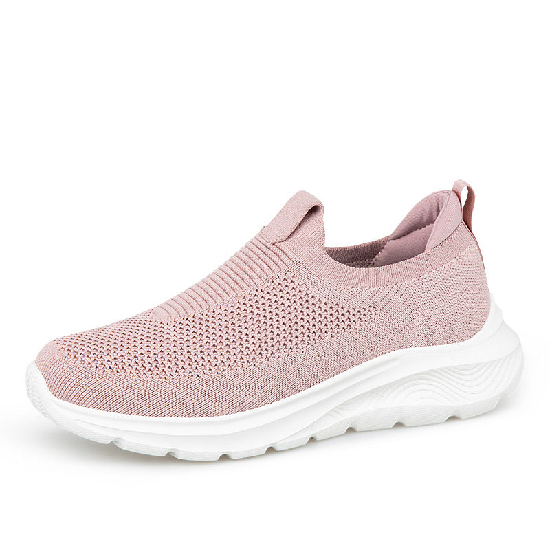 Damen Atmungsaktive Slip-On Sneakers mit flexiblem Strickdesign EB