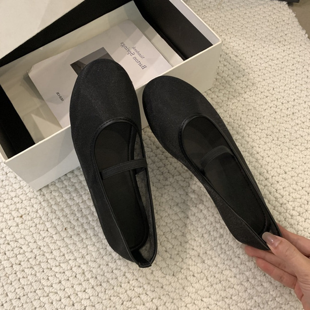 Damen Ballerinas aus atmungsaktivem Mesh mit komfortablem Riemen EB