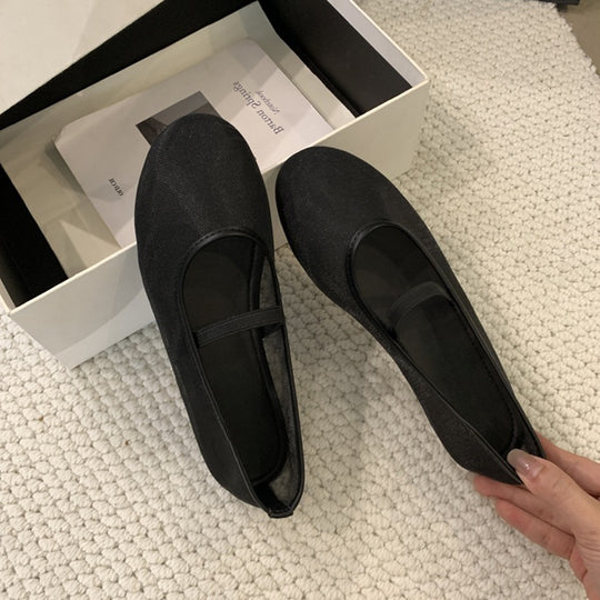 Damen Ballerinas aus atmungsaktivem Mesh mit komfortablem Riemen EB