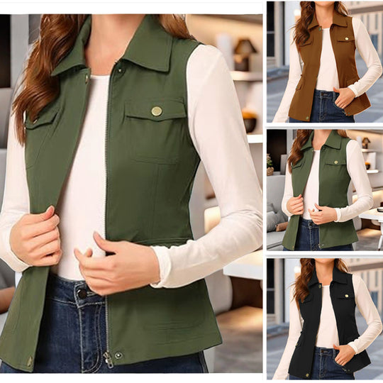 Damen Outdoor-Style Steppweste mit praktischen Taschen EB