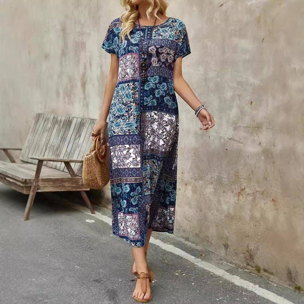 Damen Maxikleid mit Paisleymuster EB